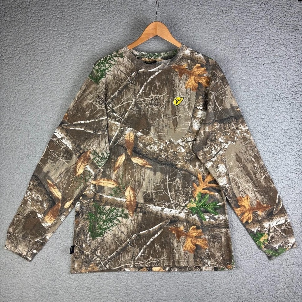 Scent Blocker Realtree‎ Edge Camo Long Sleeve T-Shirt Sz M Cotton Blend Hunting